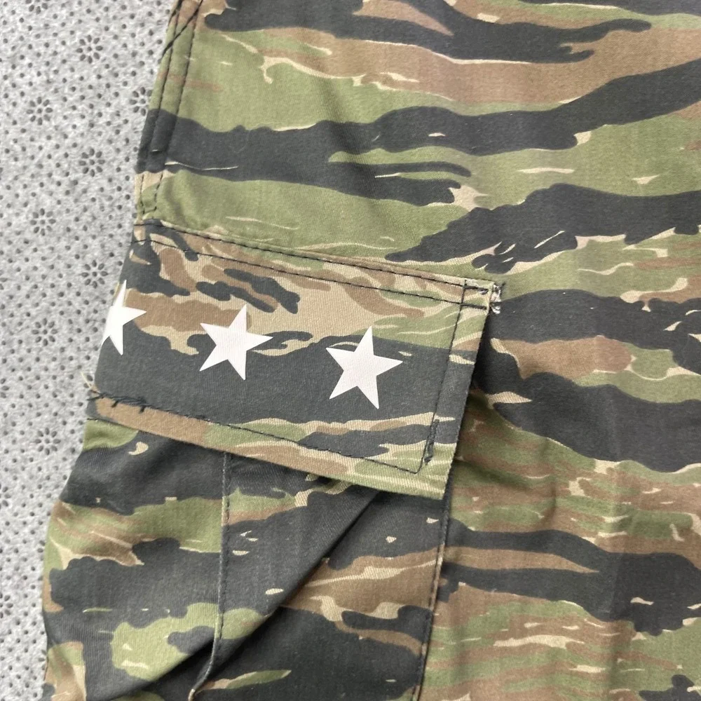 Prep Coterie Varsity Hunting Team Tiger Stripe Cutoff Camo Cargo Shorts Mens 46